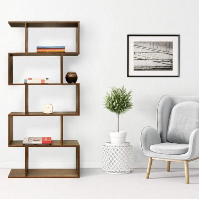 China Durable S Shaped Bookcase Shelf, Modern Geometric Bookcase for sale