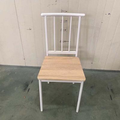 China Stackable Furniture Industrial Dining Chair (Other) Adjustable With Steel Frame And Rustic Gunmetal Wood Seat for sale