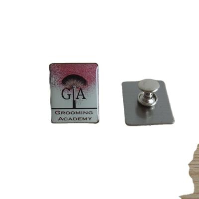 China Europe Offset Iron Stainless Academy Printed Lapel Promotional Pins With Link Spike Clutch for sale