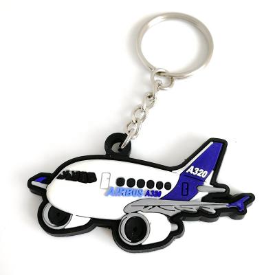 China Eco Friendly Planes Shape Eco Friendly PVC Keychains Custom Key Holder for sale