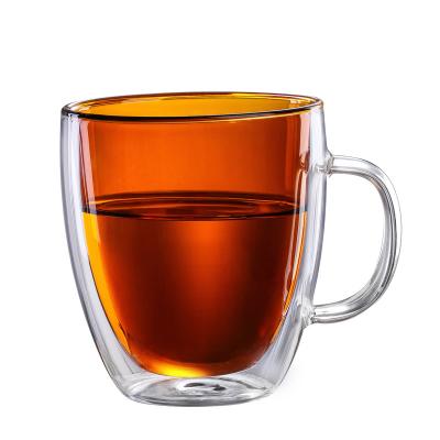 China Sustainable Glass Mugs Double Wall Glass Coffee Mug 200ML 350ML 400ML 500ML Double Wall Glass for sale