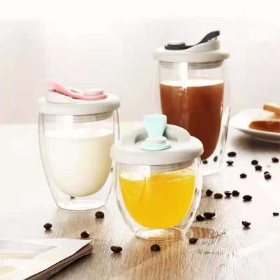 China 250ml 350ml 450ml Coffee Viable Glass Tea Mugs Double Wall Mugs For Espresso Latte Cappuccino for sale