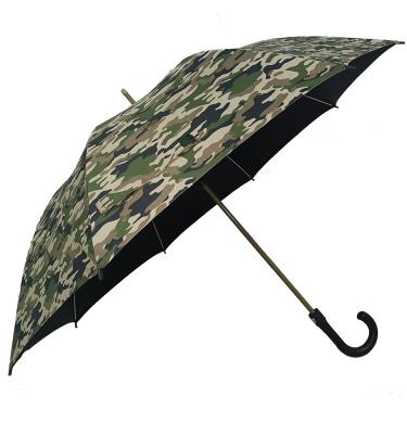 China Modern Hot Sales Camouflage Handle Sunny And Rainy Black Coating Curved Umbrella for sale