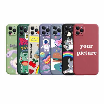 China Low MOQ Shockproof Customized Logo Liquid Silicone Mobile Phone Case For iPhone for sale