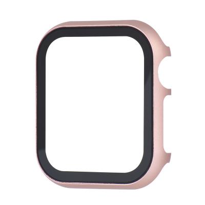 China Tempered Glass+Aluminum Meta Tempered Glass Screen Protector Film Full Coverage Case For Apple Watch 42mm 38mm 40mm 44mm Series 4/3/2/1 Metal Watch Case for sale