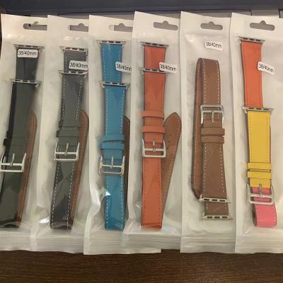 China Leather Drop Shipping Double Tour Buckle Extra Long Leather Strap For iwatch For Apple Watch Band 38mm 42mm 40mm 44mm Series6 5 4 2 3 1 for sale