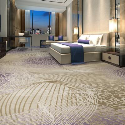 China Slip-proof Home Roll Fancy Gold Blue Printed Fireproof Banquet Room Wedding Hall Theater Hotel Wool Wall To Wall Carpet China Luxury Prices for sale