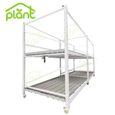 China Eco Friendly Multi Level Growing Stand Mobile Vertical Hydroponic Ebb And Flow Planting System Grow Stand for sale