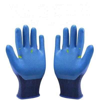 China Agriculture Polyester Coating Latex Embossed Non Slip Gloves for sale