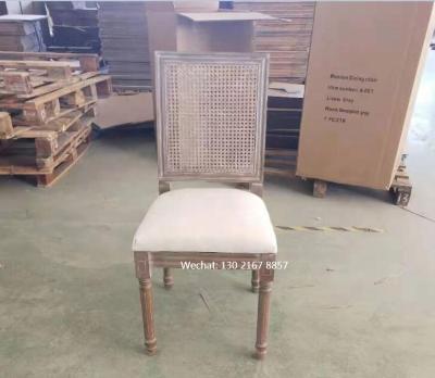 China Modern Hot Sale Vintage Square Cane Back Louis XV French Silla Stackable Hotel Chairs for sale