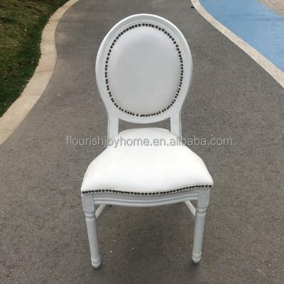 China Dining Furniture Highchair Upholstered Stackable Bar Stools Style Louis Banquet Wedding Chair White Wedding Chairs for sale