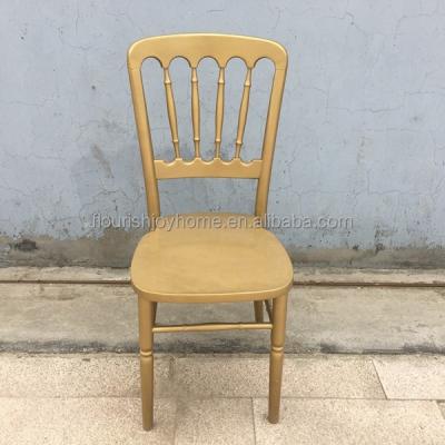 China Wholesale Stackable Furniture Outdoor Courtyard Wooden Stacking Castle Chairs Banquet Golden Castle Chairs for sale