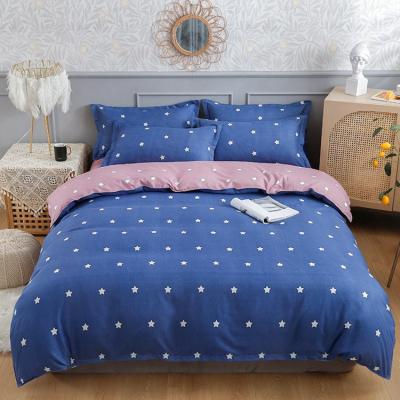 China Nondisposable Bedding Set Blue Duvet Cover, Nordic Home King Single Bedroom Star Pillowcase Textiles/ for sale