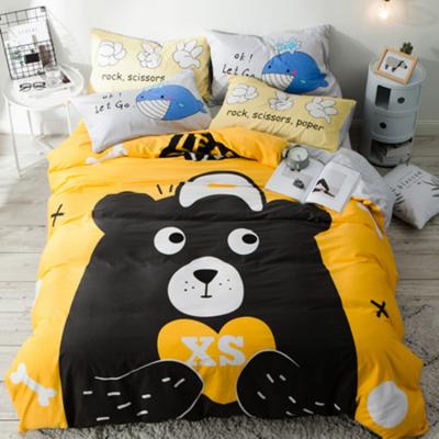 China Nondisposable European Cartoon Bear Bedding Set Kid Teens, Cozy Cotton Home Textile Bed Sheet Pillow Case Duvet Cover for sale