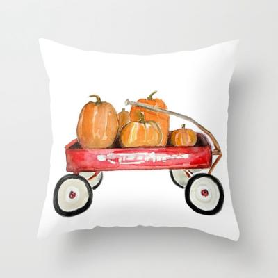 China Pumpkin Anti-Static Horror Printed Halloween Cushion Cover, Home Decorative Christmas New Year Pillow Case for sale