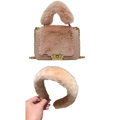 China Jtfur Daily Wholesale Women's Faux Furry Handbags Fashion Sets Fur Purse Headbands For Ladies for sale