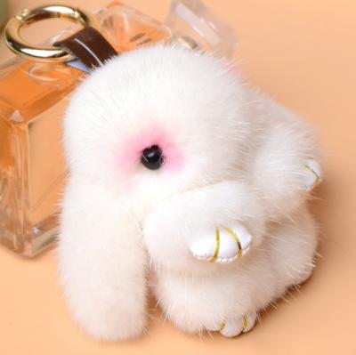 China Small Jtfur Pom Pom Hairy Cute Bunny Rabbit Key Chain Women Fur Fluffy Rabbit Key Chain Key Chain for sale