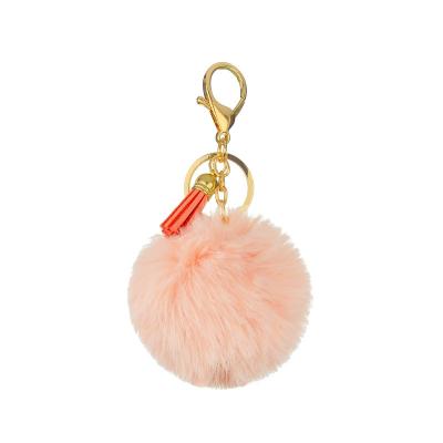 China Fluffy Chef Pom Pom Charms Chain of Fuzzy Fuzzy Jtfur Customized Faux Rabbit Fur Puff Balls for sale