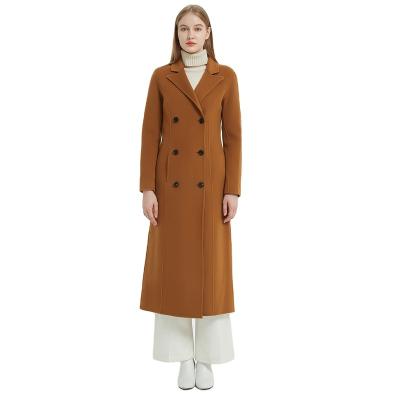 China High Quality Breathable Jtfur Breathable Women Slim Long Coat Double Sided Wear Woolen Coat for sale