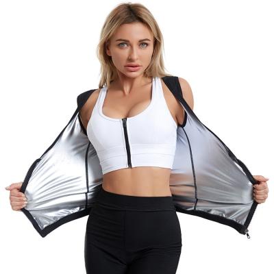 China Breathable Women Sweat Vest Waist Trainer Weight Loss Tummy Slimming Workout Fitness Tank Top Suana Suit for sale