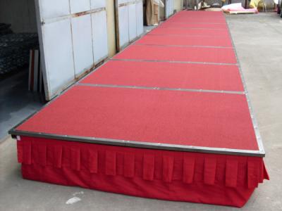 China El hotel de acero plegable de la plataforma de la etapa efectúa el Portable móvil con las ruedas/alfombra en venta