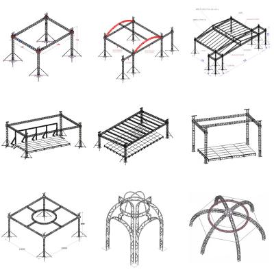 China Braguero al aire libre de aluminio de la exhibición del soporte de la plataforma de la canalización vertical de la etapa del tejado del concierto del sistema del braguero del acontecimiento en venta