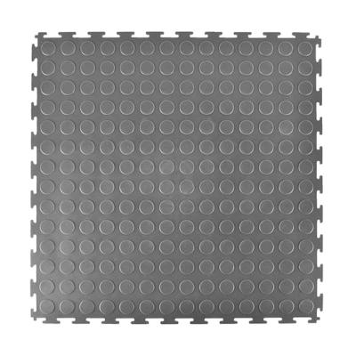 China Workshop PVC Coin Top Interlocking Floor Tiles For Industrial Warehouse Garage Showrooms And Entrance Ways With Heavy Duty for sale