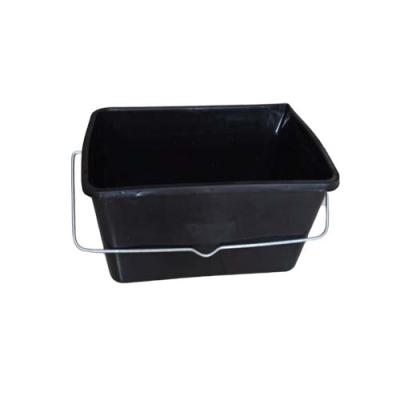 China 12L Durable Heavy Durable Rectangular Tubs Bus Paint Bucket Plastic Tray With Metal Handle For Cement for sale