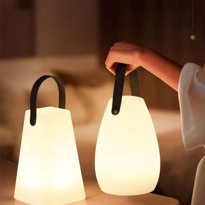 China Smart Wireless Rechargeable Led Portable Table Lamps Modern Lantern RGB Night Light Bedside Desk Lamp Bar Portable Table Lamps With Handle for sale