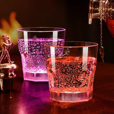 China Liquid Activated LED Light Up Drinking Glasses Customized Reusable Glow Glassware Dishwasher Safe Drinkware Beer Plastic Cocktail Wine LED Light Up Drinking Glasses Cups for sale