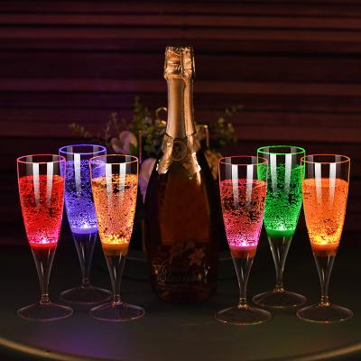 China BSCI Food Grade Factory Customs Lead Party Safe Flashing Light Up Glass Plastic Tumbler Acrylic Drinking Color Changing Glowing Wine Glasses for sale