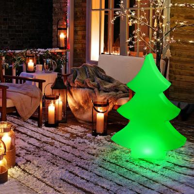 China Light Outdoor Waterproof Christmas Decorations LED Lights Tree Shape Wireless Color Changing RGB Floor Lamp With Outdoor for sale