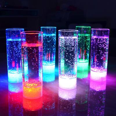 China Multi Color LED Light Up Drinking Glasses Custom Party Decoration LED Light Up Wine Beer Cup Food Grade Reusable Plastic Ball Tumbler Glasses for sale