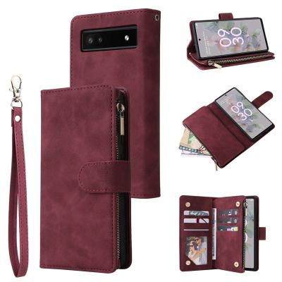 China With Luxury Magnetic Pixel 8 Pro 7a 7 Pro 6a 6 Pro 5a 5 XL 4a 4 XL 3a XL Flip Leather Case For Google Cover Wallet Multi-Card Holder for sale