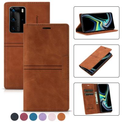 China With Magnetic Flip Leather Case For Huawei P20 P30 Lite P40 Mate 50 Fantasy Luxury Suction Stand Wallet Pro 10 Lite Honor 10 Lite Cover for sale