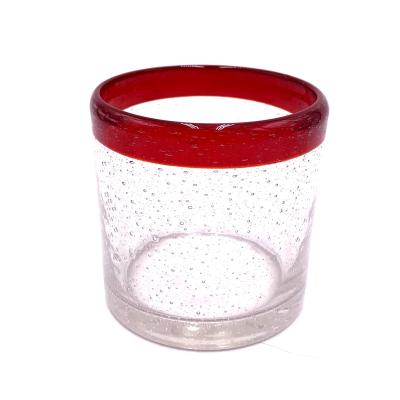 China COLORFUL BR GLASS BUBBLE Drop Christmas Red Heat Resistance Candle Making Crystal Glass Candy Jar With Lid Wax Container BR for sale