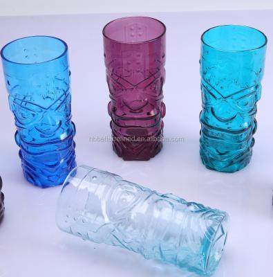 China Blown Tiki Glass Colored Tiki Glass Mug For Sale for sale