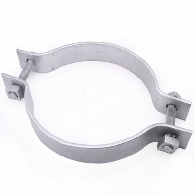 China General Industry Customized Sheet Steel Metal Stamping Metal Pole Clamp Bracket For Pipeline Pole Fittings for sale