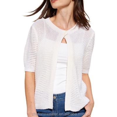 China Anti-wrinkle High Quality Ladies Textured Knit Cropped Bolero Soft and Elegant Essential Summer Cardigan Fancy Knitwear for sale