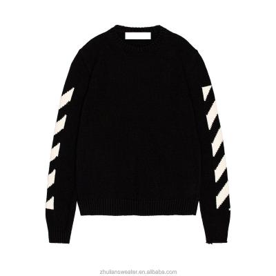 China Anti-wrinkle Custom Autumn And Winter Crewneck Custom Logo Jacquard Cotton Wool Sweater Wool Sweater Art Custom Men's Knitted Jumper for sale