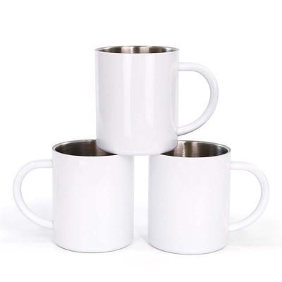 China Durable 11OZ Thermal Transfer Stainless Steel Thermal Cup Double-Layer Anti-Scalding Office Custom Custom White Coffee Mugs for sale