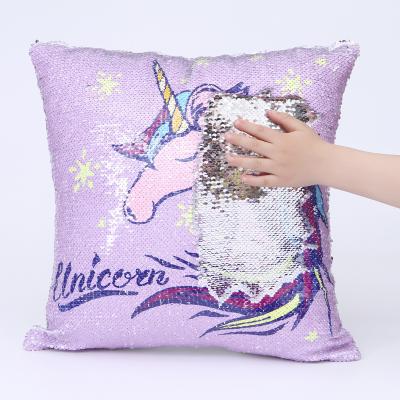 China Magic Flip Mermaid Sequin Pillow Case Anti Dust Mite Picture Pillow Cover Custom Logo Case Festival Gifts Sublimation Pillow for sale