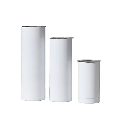 China Stainless Steel 20oz 30oz Sublimation Blanks Viable Lean Wall Tumbler Double Straight Tumblers With Lids And Straws for sale