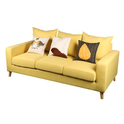 China Modular Living Room Furniture With Double Beds Leather Classic Yellow Synthetic Three Seater Sofa Slipcover Sofa-Bed for sale