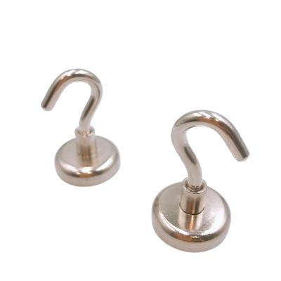 China Versatile Axial Neodymium Hook Magnet Nickel Coating High Pull Force for sale