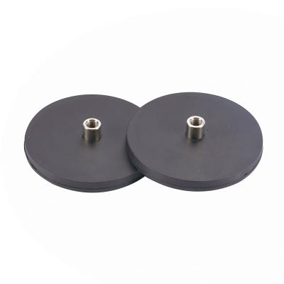 China High Performance  Round NdFeB Rubberised Magnets With Internal Thread for sale