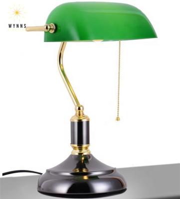 China Traditional Classic Banker Desk Lighting With Green Glass Shade for sale