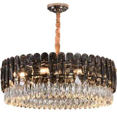 China Modern Black Crystal Chandelier Pendant Lamp Living Room, Residential for sale