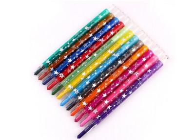 China Eco-friendly fancy 12 colors  Non-toxic wax crayon set/ 12 colors rotating body crayon for children for sale