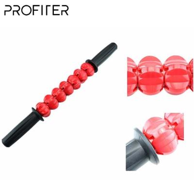 China Body Yoga Props Relieve Muscle Roller Massager Stick With Band Handles Massage For Body for sale